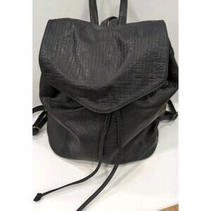 Day & Mood Women Black Leather Backpack One‎ Size
